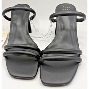 A New Day Stacy Heels Wide Width Black Block Heel Sandals Size 9W